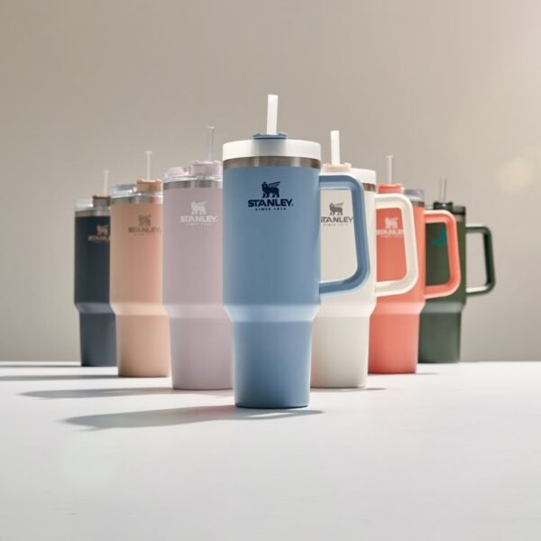 Stainless Steel Tumbler with Handle & Straw