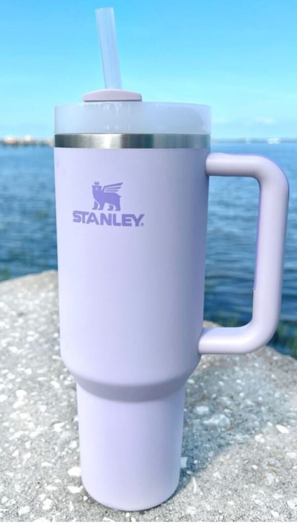 Stainless Steel Tumbler with Handle & Straw - Image 3